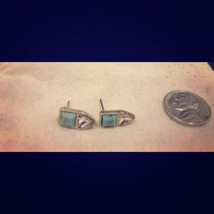 Turquoise and crystal earrings